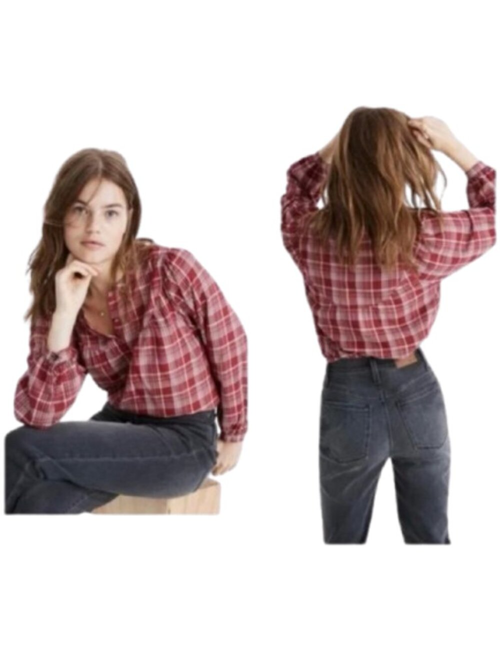Madewell Balloon Sleeve Peasant Top